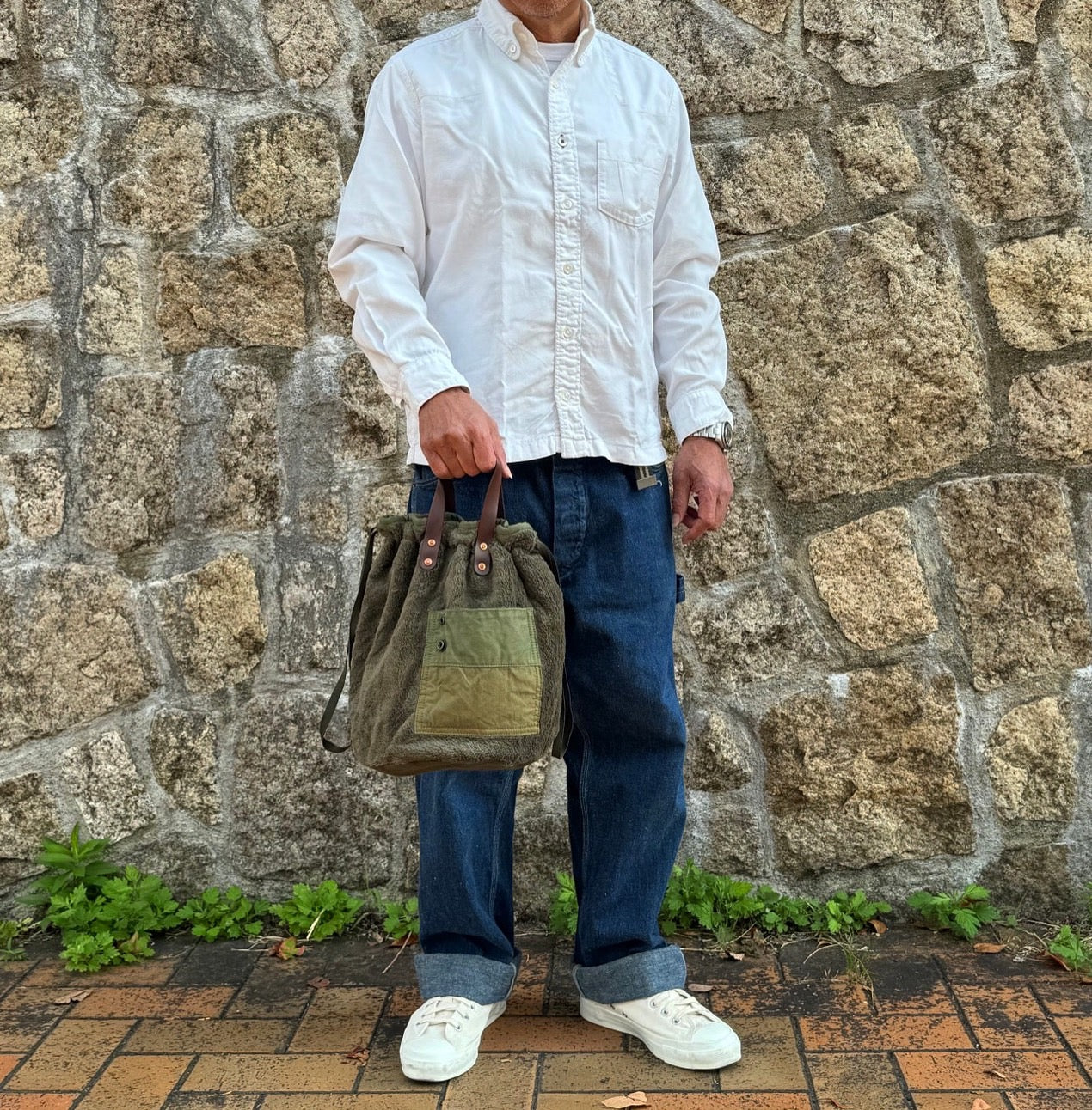 NO MORE WAR ノーモアウォー フリース巾着バッグ RBMU1907FS