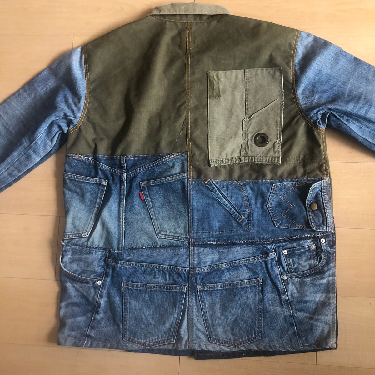 【受注生産】NO MORE WAR ノーモアウォー ダッフルバッグ×デニム カバーオール REB015